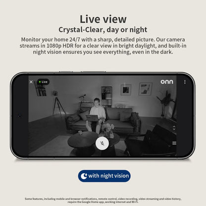 Indoor Camera Wired, 1080P HDR Video, with Google Home and Gemini – Search Video History, Event Descriptions